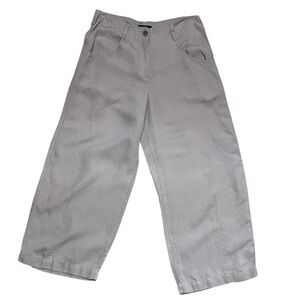 Ruti Linen Bland Slouchy Pant Stone Size 8/M/29 Comfortable Travel Summer